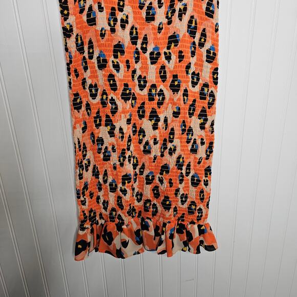 Waverly Grey Printed Sally Dress Size M Leopard Print Mini Fitted Ruffle Beach - Picture 6 of 9
